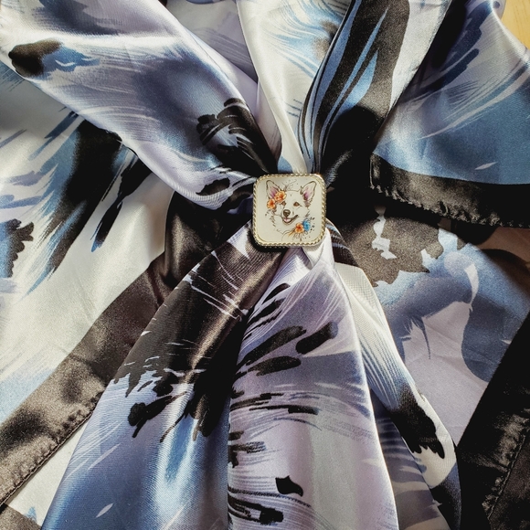 Western scarf slide,scarf slide bling concho, wild rag slides, Corgi Dog slide - Picture 3 of 3